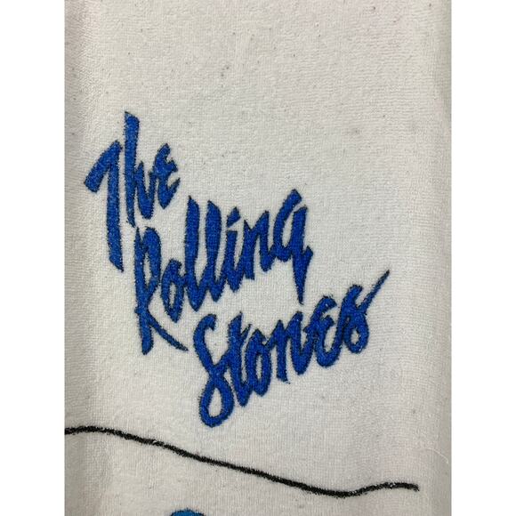 Vintage The Rolling Stones Beach Towel Red Blue Graphic Print *AS IS FLAWS - Picture 4 of 8